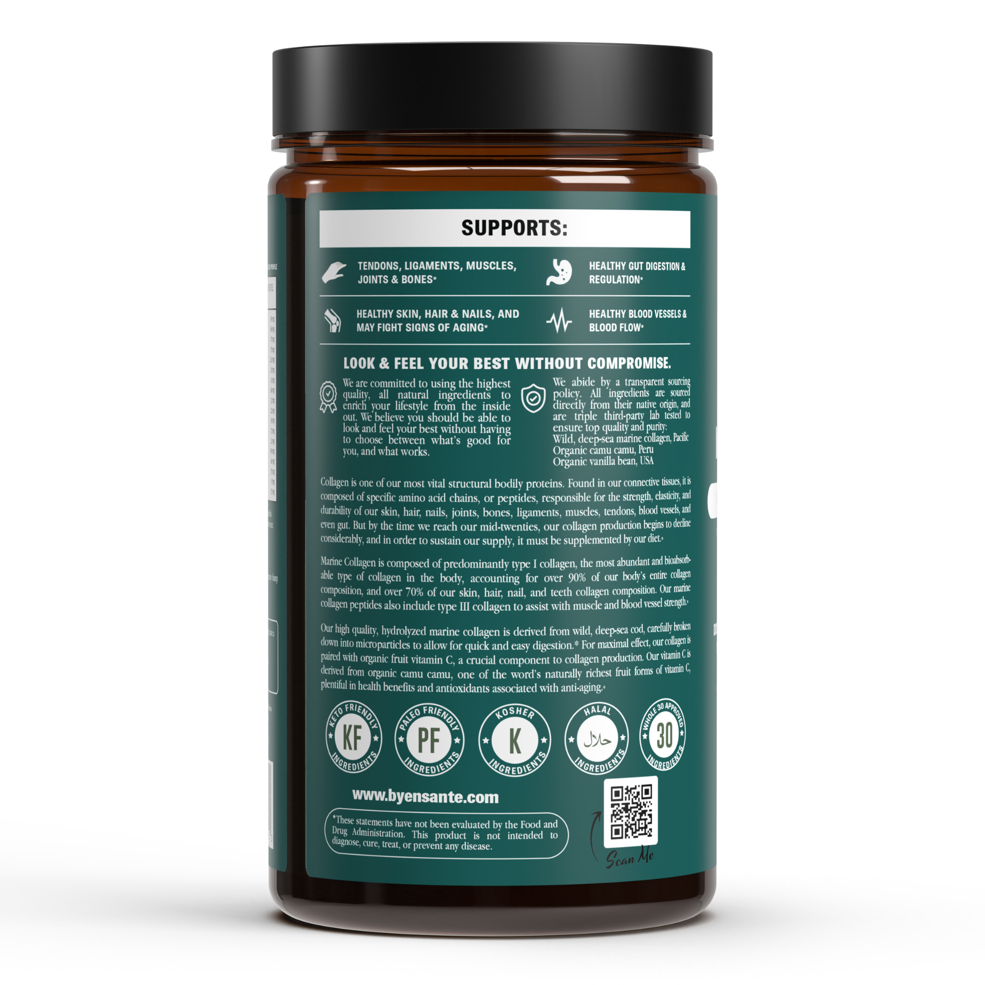 Premium Marine Collagen Peptides Powder, Organic Vanilla Bean